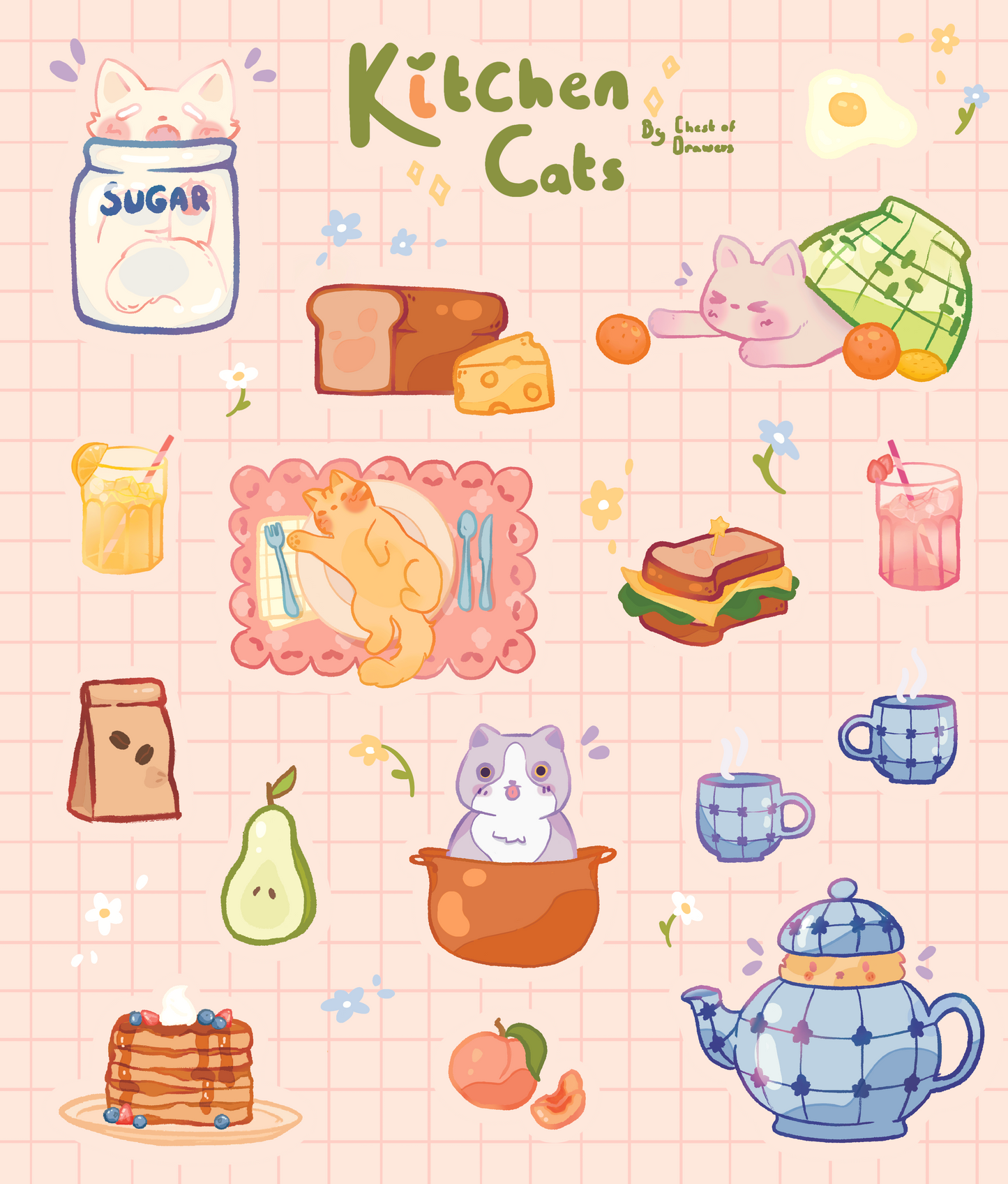 Kittchen Cats Sticker Sheet